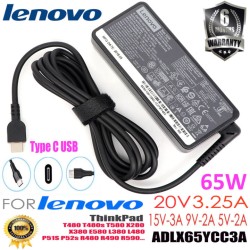 Lenovo Laptop Charger-65w USB Type-C AC Adapter With Power Cable Complete Lenovo Laptop Charger-65w USB Type-C AC Adapter With Power Cable Complete